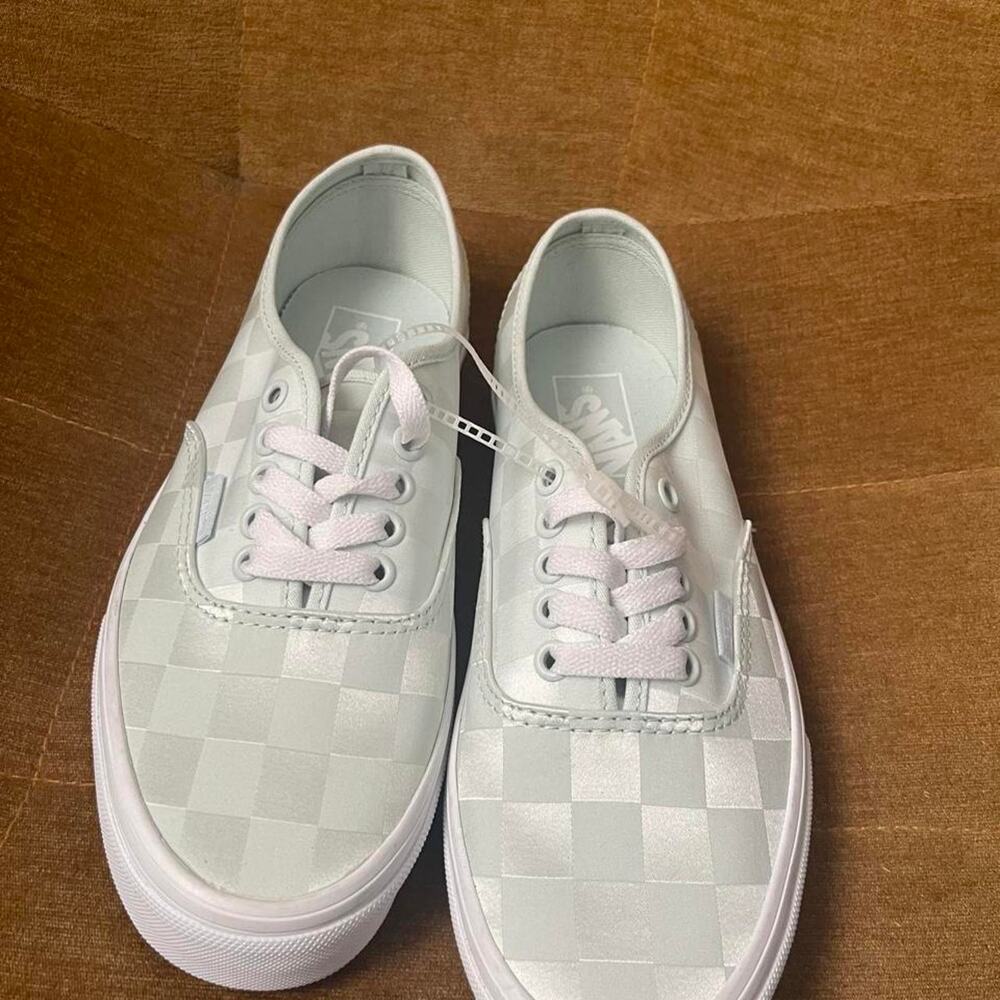 Mint green checkers vans